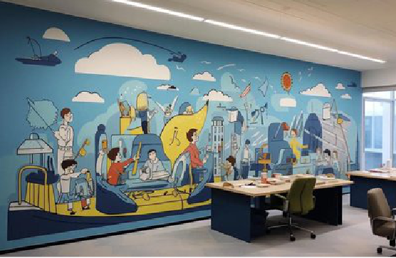 太和办公室墙绘的特点。