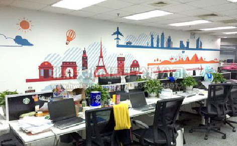 太和教你设计办公室墙绘的方法。