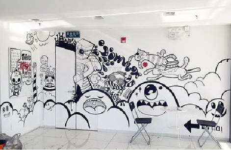 太和手绘墙并非传统涂鸦。